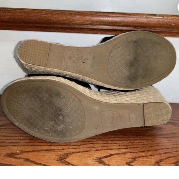 Womens Black Wedge Sandals Size 10.5M Seleeney Style & Co. 3" Espadrille Heel - Picture 15 of 16